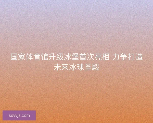 国家体育馆升级冰堡首次亮相 力争打造未来冰球圣殿